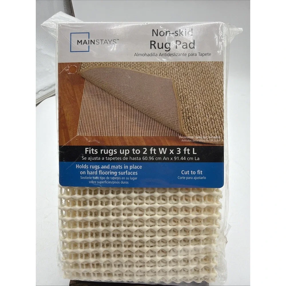 Mainstays Non-Skid Rug Pad 2ft x 3ft Cut to Fit Brand New Sealed